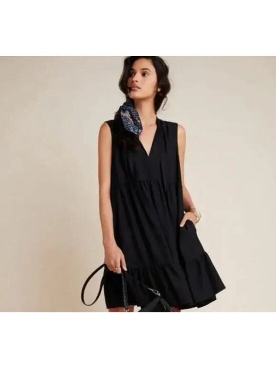 Anthropologie Maeve Dresses & Skirts - whimseygoth Anthropologie Maeve Shira Tiered Tunic Dress Plus Sz S Sleeveless Li